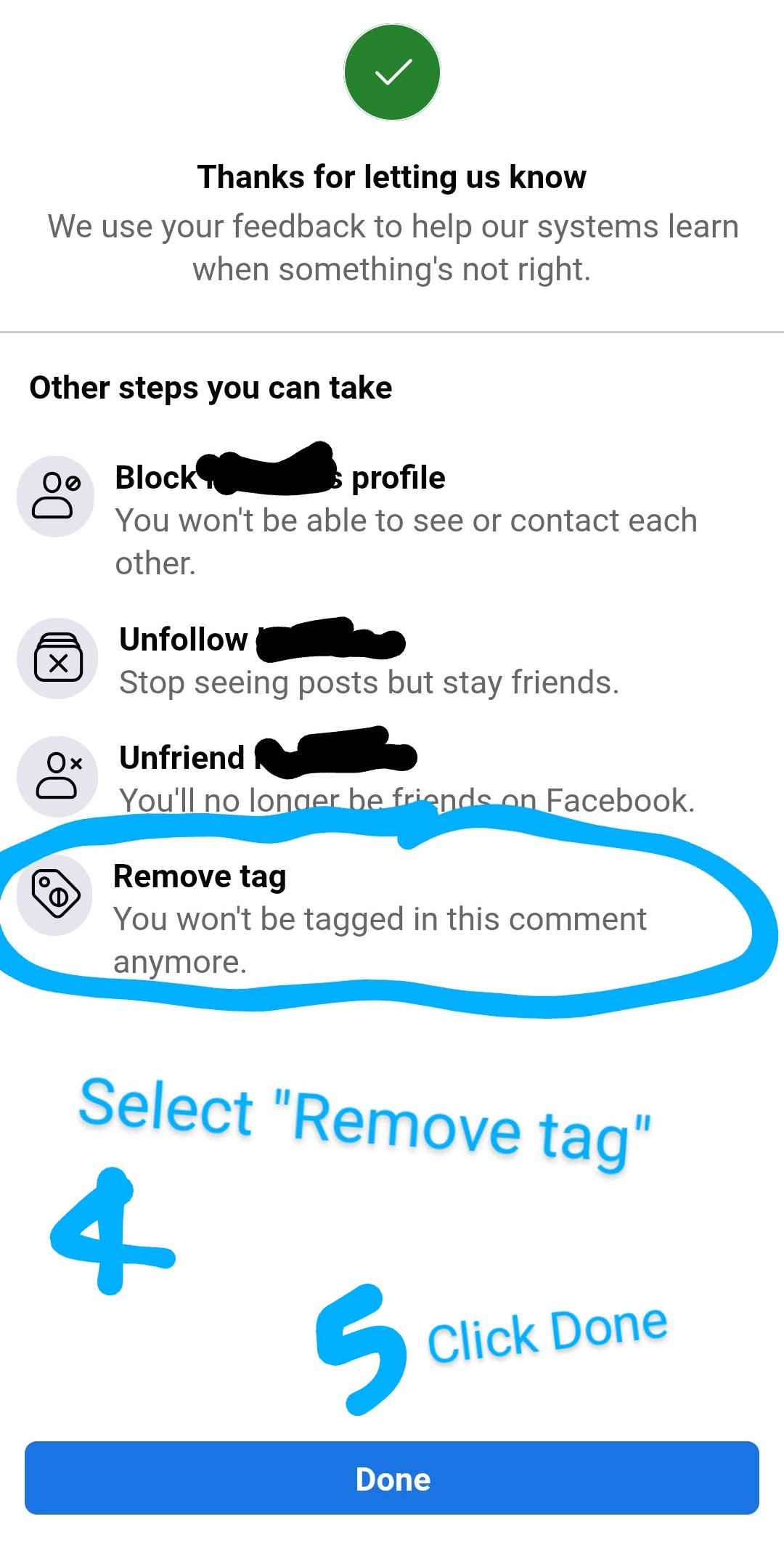 how to untag yourself in facebook comments 3