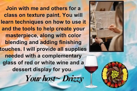Drizzy Hemp Paint and Sip Texture Painting Class Set for Jan 31